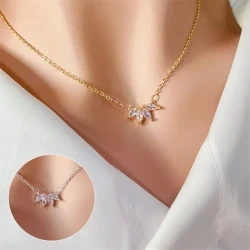 Fashion Jewelry Minimalist Shining Flower Petal Necklace