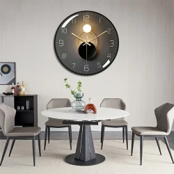 14-Inch PVC Wall Clock with Tempered Glass Cover