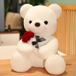 Lovely Hug Roses Teddy Bear Plush Pillow