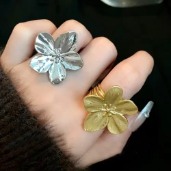 Flower Silver Petal Ring