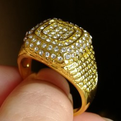 Gold-plated Micro Inlaid Zircon Ring