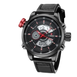 Trendy casual double men's watch Waterproof