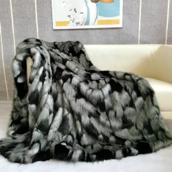 Regal Peacock Fur Blanket