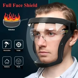 Full-Face Transparent Mask with Adjustable Buckle - Reusable and Heat-Resistant Facial Shield