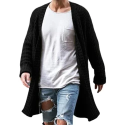 Solid Color Loose Knit Cardigan Jacket