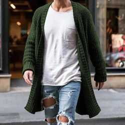 Solid Color Loose Knit Cardigan Jacket