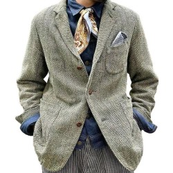 Single-Breasted Lapel Multi-Pocket Blazer