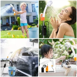 USB Rechargeable Portable Camping Shower Pump - Steady Water Flow from Bucket - Perfect for Travel and Camping