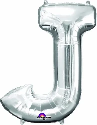 Letter J Silver 83cm Helium Saver