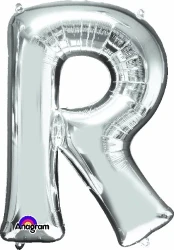 Letter R Silver 81cm Helium Saver