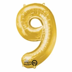 Shape Number Nine Gold Helium Saver