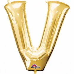 Letter V Gold Megaloon 40cm Foil Balloon