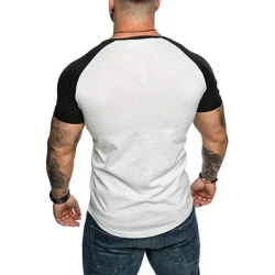 Casual Color Contrasting Raglan Sleeve T-Shirt