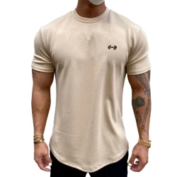 Men's Round Neck Solid Color Sports T-Shirt