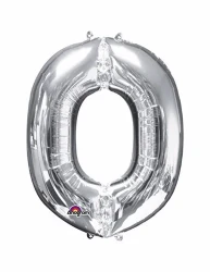 Letter O Silver Megaloon 40cm Foil Balloon