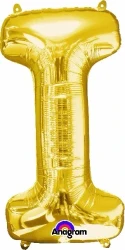 Letter I Gold 81cm Helium Saver