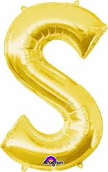 Letter S Gold 88cm Helium Saver