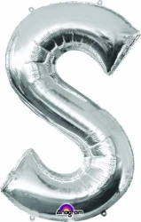 Letter S Silver 88cm Helium Saver