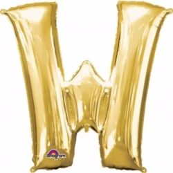 Letter W Gold Megaloon 40cm Foil Balloon