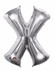 Letter X Silver Megaloon 40cm Foil Balloon