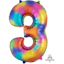 Supershape Rainbow Splash - Numeral 3