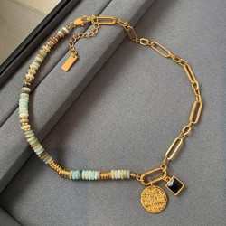 Elegant Mosaic Beaded Chain Necklace