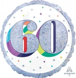 45cm Standard Balloon Holographic Here's to Your Birthday 60