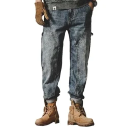 Men's Vintage Loose Panel Cargo Jeans