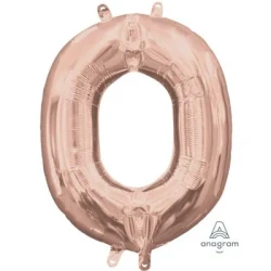 Foil Balloon - Letter O Rose Gold - 40cm