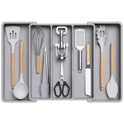 Expandable Utensil Organizer for Kitchen Drawers - Adjustable Cutlery and Silverware Holder