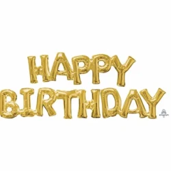 Shape Script HAPPY BIRTHDAY Gold