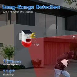 Solar Infrared Anti-Theft Alarm - Outdoor Human Body Sensor Alarm for Farm, Orchard, and Home Security