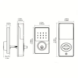 Keyless Entry Door Lock - Smart Lock with Touchscreen Keypad, Secure Deadbolt, Auto Lock, and Waterproof Design