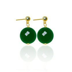 Elegant Gold-Plated Gemstone Drop Earrings