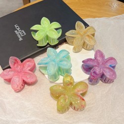 Pastel Flower-Shaped Resin Hair Clips for Women