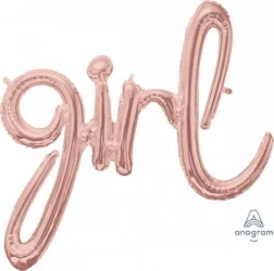 Script Phrase Balloon girl Rose Gold