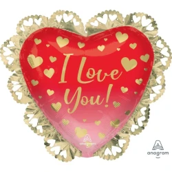 Foil Balloon - SS XL I Love You Ombre & Gold (58cm)