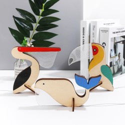 Animals LED Night Light Wood Acrylic Table