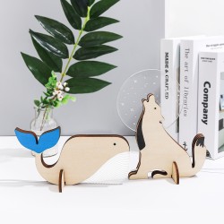 Animals LED Night Light Wood Acrylic Table