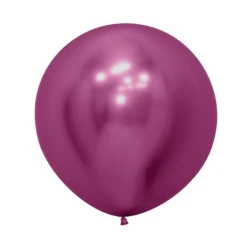 Sempertex 60cm Metallic Reflex Fuchsia Latex Balloons 912, 3PK (Set of 3)