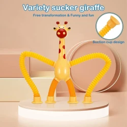 Giraffe Tubes Sensory Toys Novelty Spring Fidget Toy Stretch Tube Stress Relief Toy For Kid Birthday Gift Party Favors