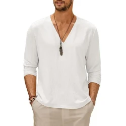 Men's Solid Color Long Sleeve T-Shirt