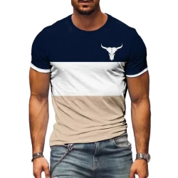 Cow Head Round Neck Short Sleeve T-Shirt