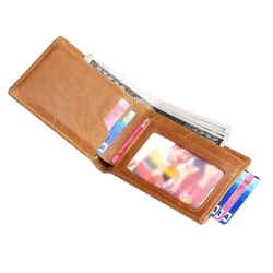 Men's Leather Multi-Function Pull Card Wallet