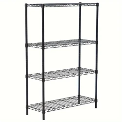 4-Tier Rust-Resistant Plastic Coated Iron Storage Shelf - Sturdy & Space-Saving