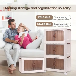 3/4 Layers Big Capacity Folding Storage Box Cabinet - Installation-Free Multi-Layer Plastic Rack