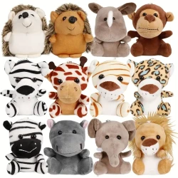 12Pcs Small Stuffed Animals Bulk, Mini Forest Animal Plush Toys, 4.5 Inch Cute Plush Animals, Suitable for Animal Theme Party