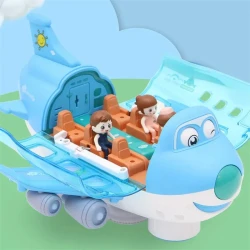 360 Rotating Electric Plane Airplane Toys For Kids Bump And Go Action Toddler Toy Plane With LED Flashing Light Sound For Boys