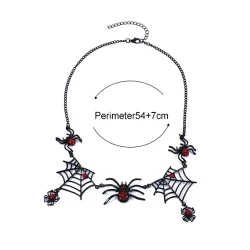 Halloween Spider And Spider Web Necklace Personality Clavicle Necklace Fashion Jewelry Accessories