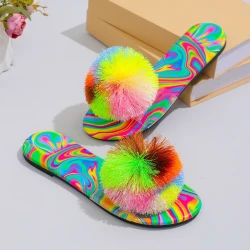 Spring Slippers Women's Rainbow Flat Sandals